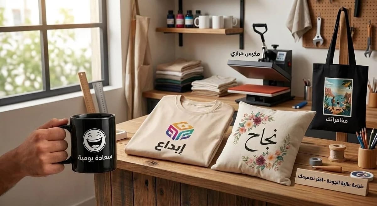 طباعة حرارية لقبعتك او قميصك او كوب القهوة الخاص بك او غيرها